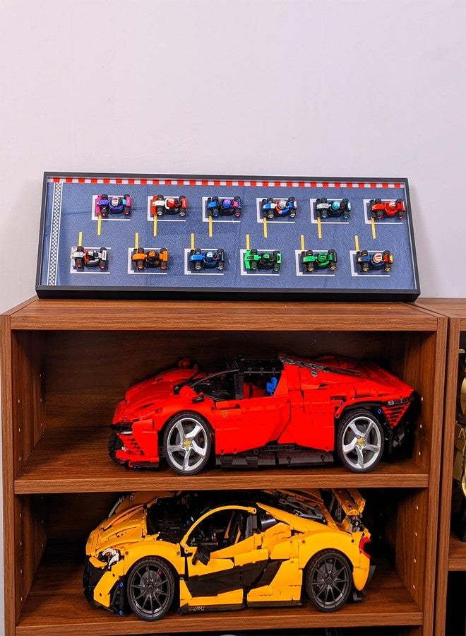WETCEAOM Display Wallboard for Lego Collectables - F1 Race Cars 71049/66796, Compatible with Lego F1 Car Wall Mount Display Frame Lovers, Size:31.5 x 7.87 x 1.37in (Model not Included!) - Image 3